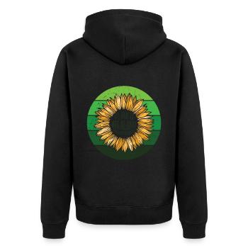 It's okay To not be okay Sunflower - Unisex Premium Organic Zip Hoodie - black - Back - Nico (187cm)
