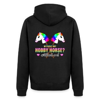 Hobby Horse drôle Joke Hobby Horsing - Veste à capuche bio Premium Unisexe - noir - Dos - Nico (187cm)