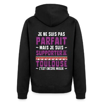 Football Supporter de Toulouse Pas Parfait - Veste à capuche bio Premium Unisexe - noir - Dos - Nico (187cm)