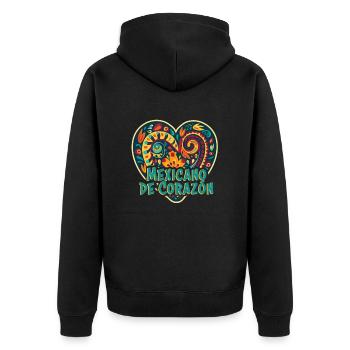 Mexiko Strandurlaub am Meer Design Strandmotiv - Unisex Premium Bio Zip Hoodie - Schwarz - Hinten - Nico (187cm)