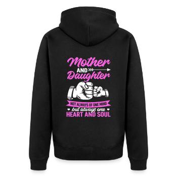 great Mother's Day saying - one heart and one soul. - Unisex Premium Organic Zip Hoodie - black - Back - Nico (187cm)