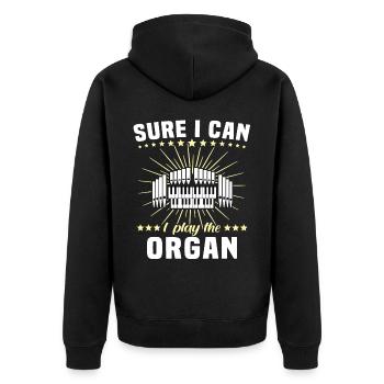 Organist Organ Organ Church Organ - Unisex Premium Organic Zip Hoodie - black - Back - Nico (187cm)