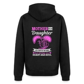 great Mother's Day saying - one heart and one soul. - Unisex Premium Organic Zip Hoodie - black - Back - Nico (187cm)