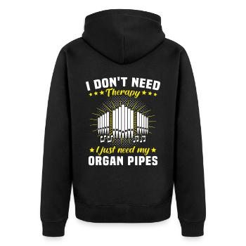 Organist Organ Organ Church Organ - Unisex Premium Organic Zip Hoodie - black - Back - Nico (187cm)