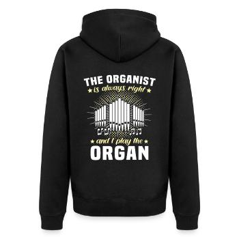 Organist Organ Organ Church Organ - Unisex Premium Organic Zip Hoodie - black - Back - Nico (187cm)