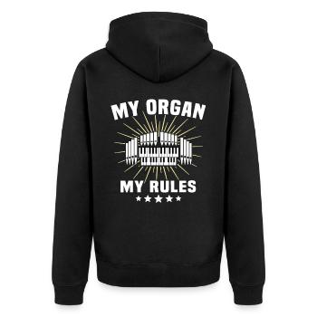 Organiste Organiste Organiste Règles de l’orgue - Veste à capuche bio Premium Unisexe - noir - Dos - Nico (187cm)