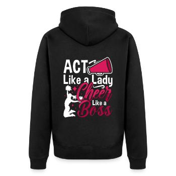 Cheerleading Act Like A Lady Cheer Like A Cheering - Unisex Premium Organic Zip Hoodie - black - Back - Nico (187cm)