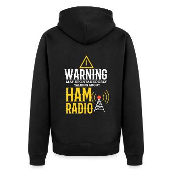 Amateur Radio Radio Funker Cadeau - Veste à capuche bio Premium Unisexe - noir - Dos - Nico (187cm)