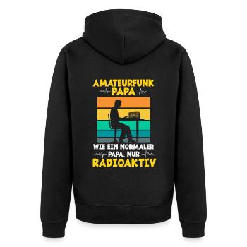 Amateurfunk Papa Wie Ein Normaler Papa Nur Radio a - Unisex Premium Bio Zip Hoodie - Schwarz - Hinten - Nico (187cm)