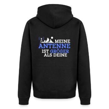 Meine Antenne Ist Größer Als Deine - Unisex Premium Bio Zip Hoodie - Schwarz - Hinten - Nico (187cm)