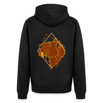 Tigre à dents de sabre - Veste à capuche bio Premium Unisexe - noir - Dos - Nico (187cm)