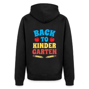 Zurück Zum Kindergarten Süß Sprüche Kinder Humor - Unisex Premium Bio Zip Hoodie - Schwarz - Hinten - Nico (187cm)