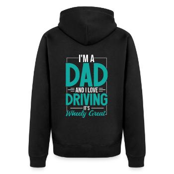 Wortspiel Liebhaber Vater Witze Humor Vatertag - Unisex Premium Bio Zip Hoodie - Schwarz - Hinten - Nico (187cm)