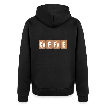 Kaffee Koffein Espresso Barista Geschenk - Unisex Premium Bio Zip Hoodie - Schwarz - Hinten - Nico (187cm)