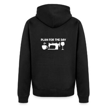 Café Cousue Caféine Couturière Espresso Cadeau - Veste à capuche bio Premium Unisexe - noir - Dos - Nico (187cm)