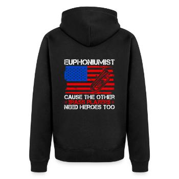 Euphoniumist Design Für Euphonium - Unisex Premium Organic Zip Hoodie - black - Back - Nico (187cm)