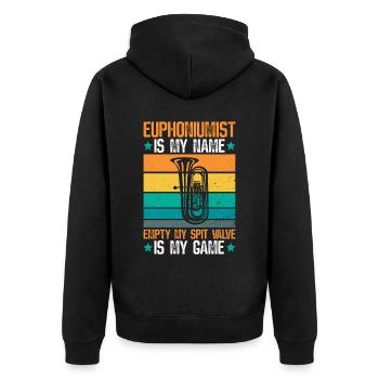 Euphoniumist Design Für Euphonium-player - Unisex Premium Organic Zip Hoodie - black - Back - Nico (187cm)