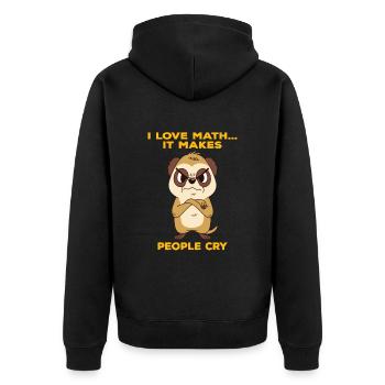 Angry meerkat likes math humor - Unisex Premium Organic Zip Hoodie - black - Back - Nico (187cm)