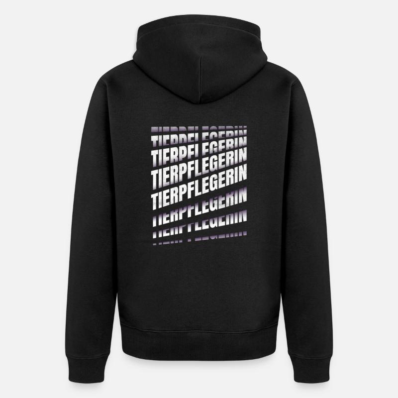 Tierwirt Spruch Tierpflegerin - Unisex Premium Bio Zip Hoodie - Schwarz