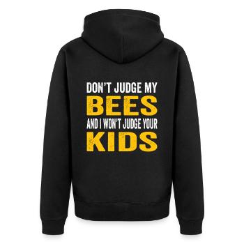 Beekeepers Bees Honey bees Beekeeping - Unisex Premium Organic Zip Hoodie - black - Back - Nico (187cm)