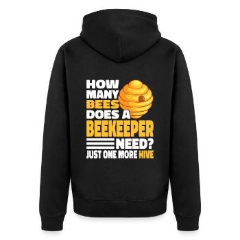 Beekeepers Bees Honey bees Beekeeping - Unisex Premium Organic Zip Hoodie - black - Back - Nico (187cm)