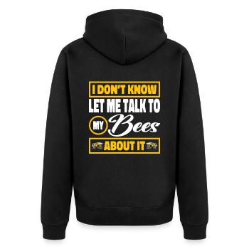 Beekeepers Bees Honey bees Beekeeping - Unisex Premium Organic Zip Hoodie - black - Back - Nico (187cm)