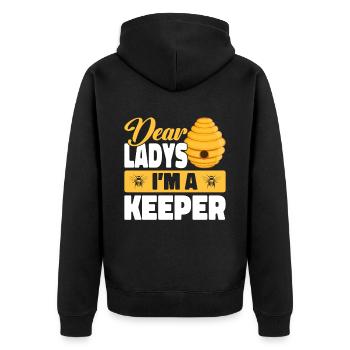 Beekeepers Bees Honey bees Beekeeping - Unisex Premium Organic Zip Hoodie - black - Back - Nico (187cm)
