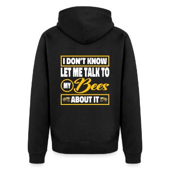 Beekeepers Bees Honey bees Beekeeping - Unisex Premium Organic Zip Hoodie - black - Back - Nico (187cm)