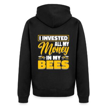 Beekeepers Bees Honey bees Beekeeping - Unisex Premium Organic Zip Hoodie - black - Back - Nico (187cm)