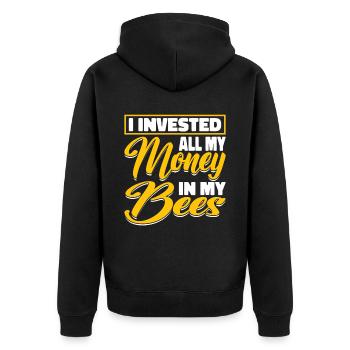 Beekeepers Bees Honey bees Beekeeping - Unisex Premium Organic Zip Hoodie - black - Back - Nico (187cm)