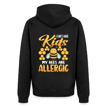 Beekeepers Bees Honey bees Beekeeping - Unisex Premium Organic Zip Hoodie - black - Back - Nico (187cm)