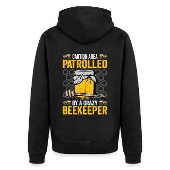 Beekeepers Bees Honey bees Beekeeping - Unisex Premium Organic Zip Hoodie - black - Back - Nico (187cm)