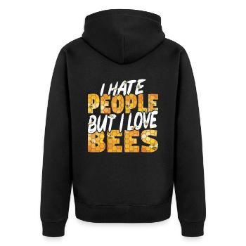 Beekeepers Bees Honey bees Beekeeping - Unisex Premium Organic Zip Hoodie - black - Back - Nico (187cm)
