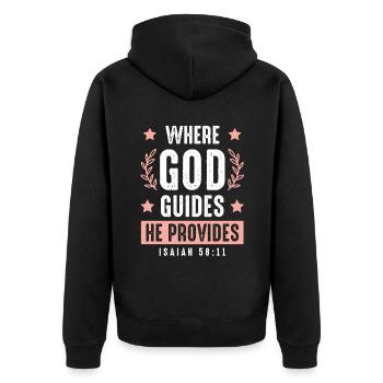 God directs the Bible - Unisex Premium Organic Zip Hoodie - black - Back - Nico (187cm)