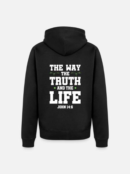 der weg wahrheit leben - Unisex Premium Bio Zip Hoodie - Schwarz