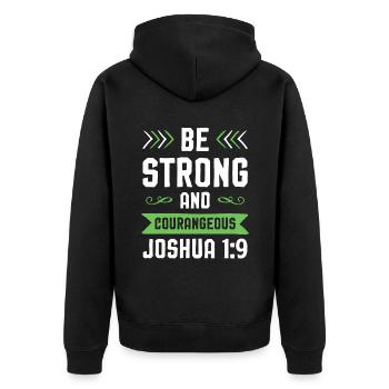 Bible Verses - Unisex Premium Organic Zip Hoodie - black - Back - Nico (187cm)