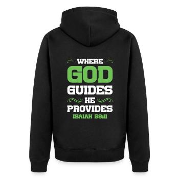 God directs the Bible - Unisex Premium Organic Zip Hoodie - black - Back - Nico (187cm)
