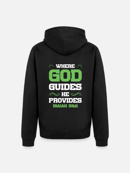 God directs the Bible - Unisex Premium Organic Zip Hoodie - black
