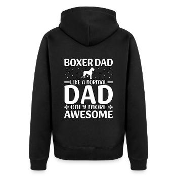 Boxer dad like a normal dad only more awesome - Unisex Premium Organic Zip Hoodie - black - Back - Nico (187cm)