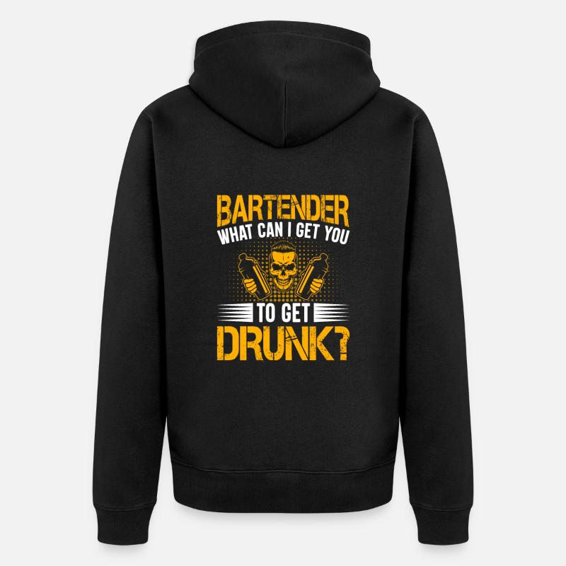Waitress Bartender Waiter Bartending - Unisex Premium Organic Zip Hoodie - black