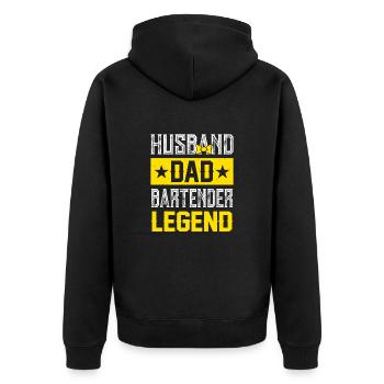 Kellnerin Barkeeper Kellner Kellner - Unisex Premium Bio Zip Hoodie - Schwarz - Hinten - Nico (187cm)