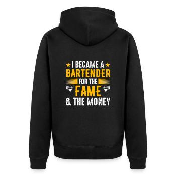 Kellnerin Barkeeper Kellner Kellner - Unisex Premium Bio Zip Hoodie - Schwarz - Hinten - Nico (187cm)