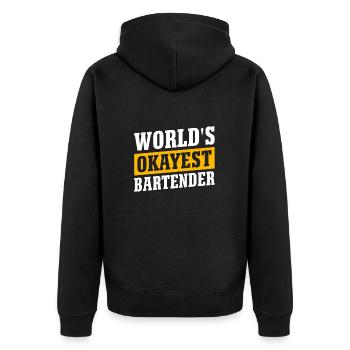 Kellnerin Barkeeper Kellner Kellner - Unisex Premium Bio Zip Hoodie - Schwarz - Hinten - Nico (187cm)