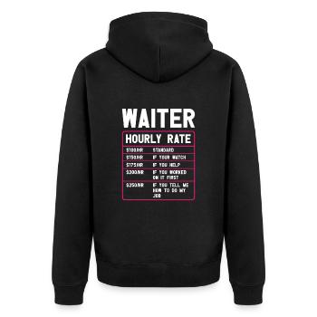 Kellnerin Barkeeper Kellner Kellner - Unisex Premium Bio Zip Hoodie - Schwarz - Hinten - Nico (187cm)