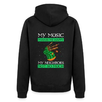 Citation de cornemuse pour un écossais et un musicien de cornemuse - Veste à capuche bio Premium Unisexe - noir - Dos - Nico (187cm)