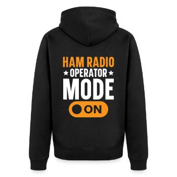 Ham Radio Operator Mode Radio Operator Ham Radio - Unisex Premium Organic Zip Hoodie - black - Back - Nico (187cm)