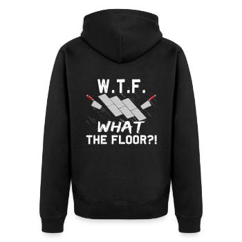 Flooring Tilers - Unisex Premium Organic Zip Hoodie - black - Back - Nico (187cm)