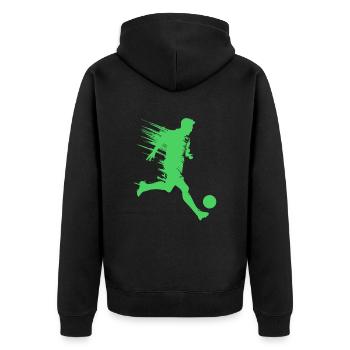 Silhouette de footballeur - Veste à capuche bio Premium Unisexe - noir - Dos - Nico (187cm)