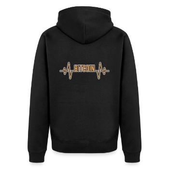 Battement de cœur Bitcoin - Veste à capuche bio Premium Unisexe - noir - Dos - Nico (187cm)