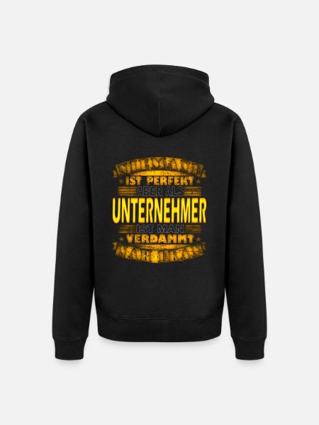 Unternehmer - Unisex Premium Bio Zip Hoodie - Schwarz